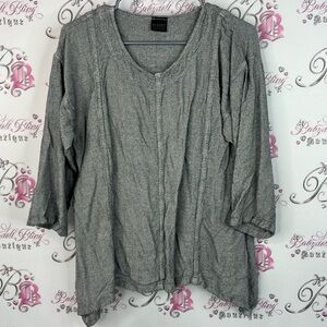 Dairi top long sleeves grey white black morrocan Gray Women's Top